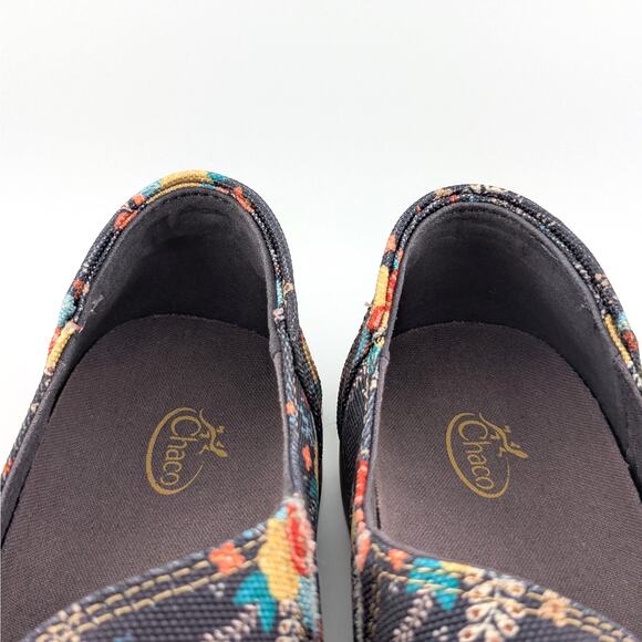 Chaco Ionia Canvas Loafers Womens 7.5 Navy Floral Slip On Sneakers Boho Cottage - Picture 7 of 9